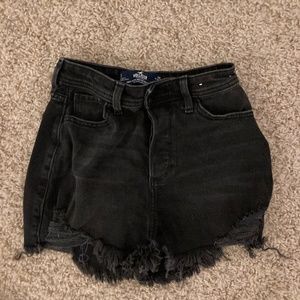 Hollister Black Denim Ultra High Rise Mom Shorts